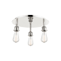 Innovations Lighting Ballston 3 Light 12" Wide Flush Mount Ceiling Fixture Polished Nickel