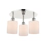 Innovations Lighting Cobbleskill 3 Light 18" Wide Flush Mount Ceiling Fixture Polished Nickel / Matte White
