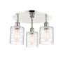 Innovations Lighting Cobbleskill 3 Light 18" Wide Flush Mount Ceiling Fixture Polished Nickel / Deco Swirl