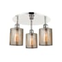 Innovations Lighting Cobbleskill 3 Light 18" Wide Flush Mount Ceiling Fixture Polished Nickel / Mercury