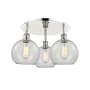 Innovations Lighting Athens 3 Light 20" Wide Flush Mount Ceiling Fixture Polished Nickel / Clear