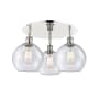 Innovations Lighting Athens 3 Light 20" Wide Flush Mount Ceiling Fixture Polished Nickel / Seedy
