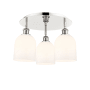 Innovations Lighting Bella 3 Light 18" Wide Flush Mount Ceiling Fixture Polished Nickel / Gloss White