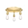 Innovations Lighting Ballston 3 Light 12" Wide Flush Mount Ceiling Fixture Satin Gold