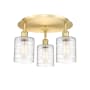 Innovations Lighting Cobbleskill 3 Light 18" Wide Flush Mount Ceiling Fixture Satin Gold / Deco Swirl