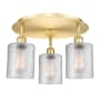 Innovations Lighting Cobbleskill 3 Light 18" Wide Flush Mount Ceiling Fixture Satin Gold / Clear