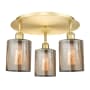 Innovations Lighting Cobbleskill 3 Light 18" Wide Flush Mount Ceiling Fixture Satin Gold / Mercury