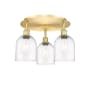 Innovations Lighting Bella 3 Light 18" Wide Flush Mount Ceiling Fixture Satin Gold / Clear