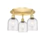 Innovations Lighting Bella 3 Light 18" Wide Flush Mount Ceiling Fixture Satin Gold / Seedy
