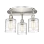 Innovations Lighting Cobbleskill 3 Light 18" Wide Flush Mount Ceiling Fixture Satin Nickel