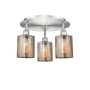 Innovations Lighting Cobbleskill 3 Light 18" Wide Flush Mount Ceiling Fixture Satin Nickel / Mercury