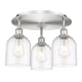 Innovations Lighting Bella 3 Light 18" Wide Flush Mount Ceiling Fixture Satin Nickel / Clear