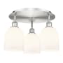Innovations Lighting Bella 3 Light 18" Wide Flush Mount Ceiling Fixture Satin Nickel / Gloss White