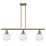 Innovations Lighting Belfast 3 Light 36" Wide Linear Pendant Antique Brass / Deco Swirl