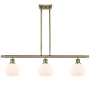 Innovations Lighting Athens 3 Light 36" Wide Linear Pendant with Shade Antique Brass / Matte White