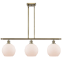 Innovations Lighting Athens 3 Light 36" Wide Linear Pendant Antique Brass / Matte White