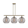 Innovations Lighting Athens Deco Swirl 3 Light 39" Wide Linear Chandelier Antique Brass