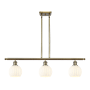 Innovations Lighting White Venetian 3 Light 36" Wide Pendant Antique Brass / White Venetian