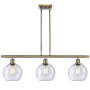 Innovations Lighting Athens 3 Light 36" Wide Linear Pendant Antique Brass / Seedy