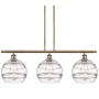 Innovations Lighting Rochester 3 Light 37" Wide Linear Pendant Antique Brass / Clear