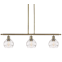 Innovations Lighting Rochester 3 Light 36" Wide Linear Pendant Antique Brass / Clear