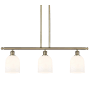 Innovations Lighting Bella 3 Light 36" Wide Linear Pendant Antique Brass / Gloss White