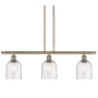 Innovations Lighting Bella 3 Light 36" Wide Linear Pendant Antique Brass / Seedy