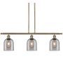 Innovations Lighting Bella 3 Light 36" Wide Linear Pendant Antique Brass / Light Smoke