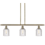 Innovations Lighting Bridal Veil 3 Light 36" Wide Linear Pendant Antique Brass / Clear
