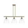 Innovations Lighting Bristol Glass 3 Light 36" Wide Linear Pendant Antique Brass / Clear
