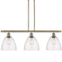 Innovations Lighting Bristol Glass 3 Light 36" Wide Linear Pendant Antique Brass / Seedy