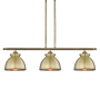 Innovations Lighting Adirondack 3 Light 36" Wide Linear Pendant Antique Brass