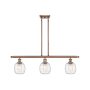 Innovations Lighting Belfast 3 Light 36" Wide Linear Pendant Antique Copper / Deco Swirl