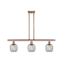 Innovations Lighting Belfast 3 Light 36" Wide Linear Chandelier Antique Copper / Seedy