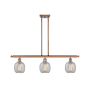 Innovations Lighting Belfast 3 Light 36" Wide Linear Chandelier Antique Copper / Clear Crackle