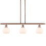 Innovations Lighting Athens 3 Light 36" Wide Linear Pendant with Shade Antique Copper / Matte White