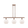 Innovations Lighting Athens 3 Light 36" Wide Linear Pendant Antique Copper / Matte White