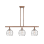 Innovations Lighting Athens 3 Light 36" Wide Linear Pendant Clear Deco Swirl / Antique Copper