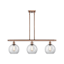 Innovations Lighting Athens 3 Light 36" Wide Linear Pendant Antique Copper / Clear