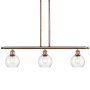 Innovations Lighting Athens 3 Light 36" Wide Linear Pendant with Shade Antique Copper / Seedy