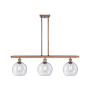Innovations Lighting Athens 3 Light 36" Wide Linear Pendant Antique Copper / Seedy