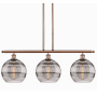 Innovations Lighting Rochester 3 Light 37" Wide Linear Pendant Antique Copper / Light Smoke