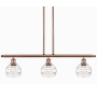 Innovations Lighting Rochester 3 Light 36" Wide Linear Pendant Antique Copper / Clear