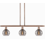 Innovations Lighting Rochester 3 Light 36" Wide Linear Pendant Antique Copper / Light Smoke