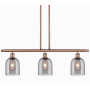 Innovations Lighting Bella 3 Light 36" Wide Linear Pendant Antique Copper / Light Smoke