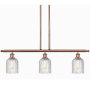 Innovations Lighting Bridal Veil 3 Light 36" Wide Linear Pendant Antique Copper / Clear