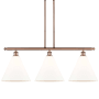 Innovations Lighting Berkshire 3 Light 39" Wide Linear Pendant Antique Copper / Matte White
