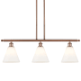 Innovations Lighting Berkshire 3 Light 36" Wide Linear Pendant Antique Copper / Matte White