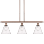 Innovations Lighting Berkshire 3 Light 36" Wide Linear Pendant Antique Copper / Seedy