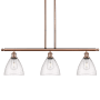 Innovations Lighting Bristol Glass 3 Light 36" Wide Linear Pendant with Shades Antique Copper / Seedy